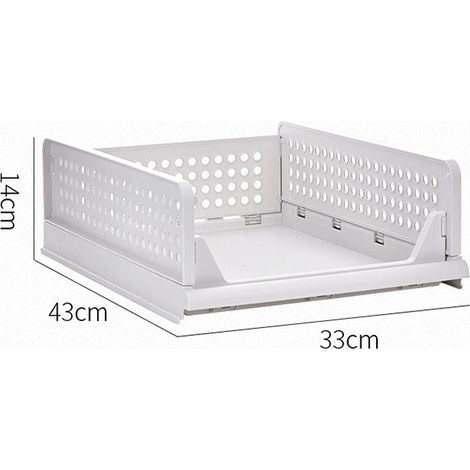 Panier de rangement pliable pour armoire, avec séparateurs à plusieurs niveaux, étagère à tiroirs empilable, pour organiser vos vêtements, 33 x 43 x 14 cm / 13,0 x 16,9 x 5,5 pouces (1/5)