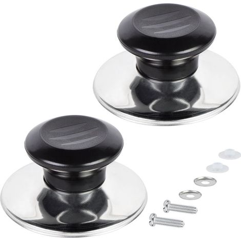Lot de 2 boutons de couvercle de casserole, boutons de rechange en acier inoxydable pour couvercles de casseroles et ustensiles de cuisine. (1/5)