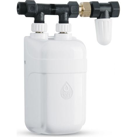 Chauffe-eau instantané 5,5 kW – Régulateur de débit ECOGAM 2,5 L/min – Économie d'énergie – Pour évier de cuisine – Dafi