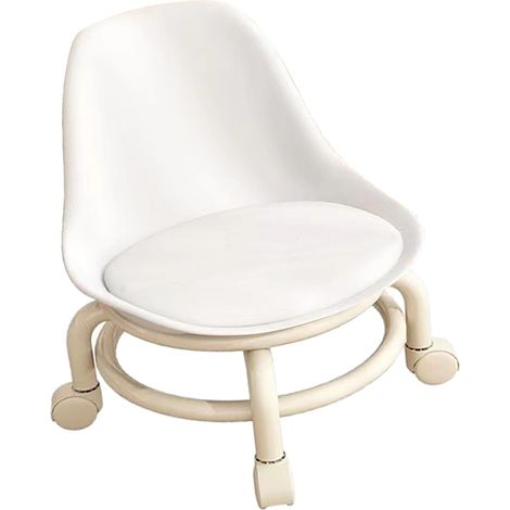 Fauteuil roulant enfant court avec dossier, fauteuil roulant court à roues universelles, siège de fauteuil roulant court, marchepied, blanc (1/5)