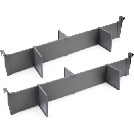 emuca kit de accesorios divisores para interior de cajones vertex-concept, ancho 900mm, aluminio y plástico, gris antracita