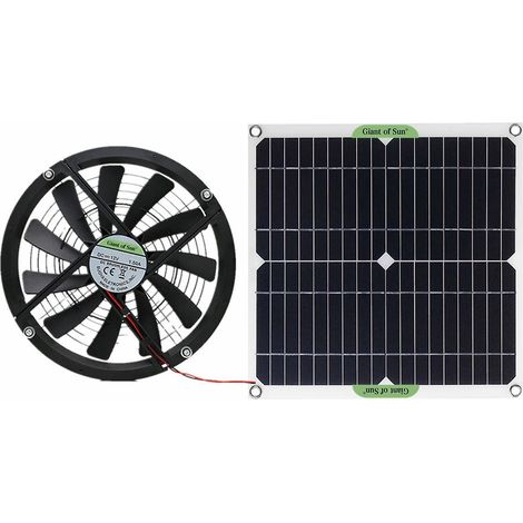 100-W-monokristallines Silizium-Solarpanel, Solarfolie, 18-V-Solarventilator, 10-Zoll-Mini-Kühlventilator