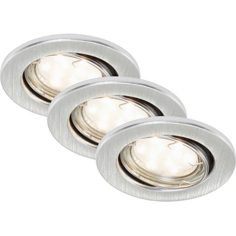 3er Set LED Einbauleuchte, Ø 8,6 cm, 3 W, Alu, Briloner Leuchten