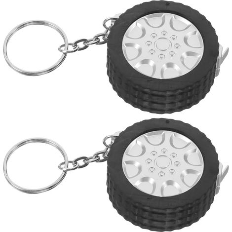 Porte-Clés Mètre Ruban 1 Mètre Mini, Lot de 2 Pièces Rétractables en Alliage, Usage Maison et Mesure Pneus, Portable et Compact (1/5)