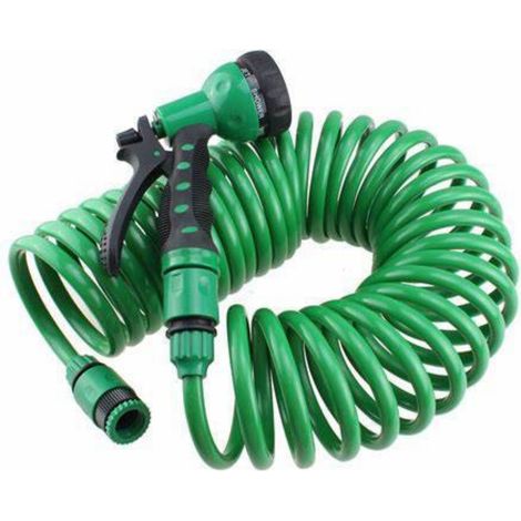 Tuyau d’arrosage en spirale Extensible Flexible de jardin pour Maison et Multijets 15m (1/4)