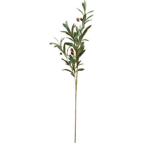 Tige d'olivier artificielle en plastique, faux feuillage artificiel, feuille d'olivier verte, décoration pour la maison, le bureau, les fêtes et le jardin (1/5)
