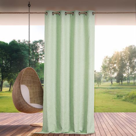 Rideau extérieur ROOFTOP 140 x 265 cm – Œillets anti-rouille – 100% polypropylène - 140x265cm - Céladon