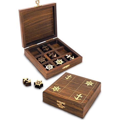 Signes Grimalt Náutico Decoracion  Juego Mesa Tres En Raya Nautico Marrón 10x10x3cm 5967