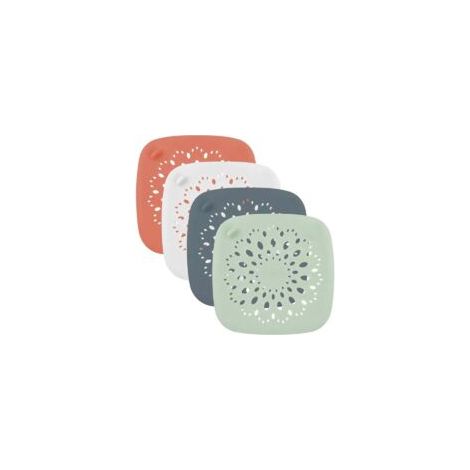 Filtre à Cheveux en Silicone, 4 Pièces de Filtre éVier en Silicone, Filtre Protecteur de Drain pour Trous de Drainage, Attrape Cheveux Douche Protections, pour Salle de Bain, Baignoire et Cuisine- Cre (1/4)
