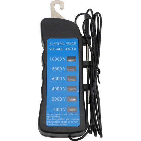 Decdeal Elektrozaunspannungstester Fehler Finder 12 kV tragbarer Farm mit 8 Indikatorlichtern