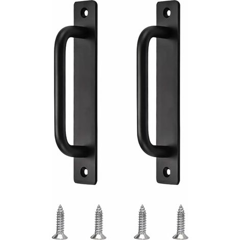 Juego de 2 manijas, manija para puerta, manija para puerta corrediza, negro mate, manija para puerta exterior, manija para puerta de granero, manija para puerta de cocina, manija para muebles para pue