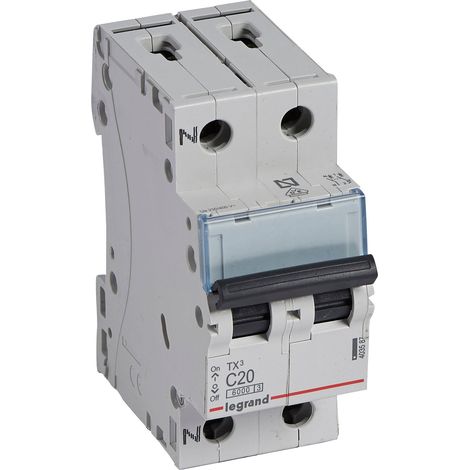 Interruptor magnetotérmico Legrand 403587 TX3 6KA C P+N 20A (1/5)