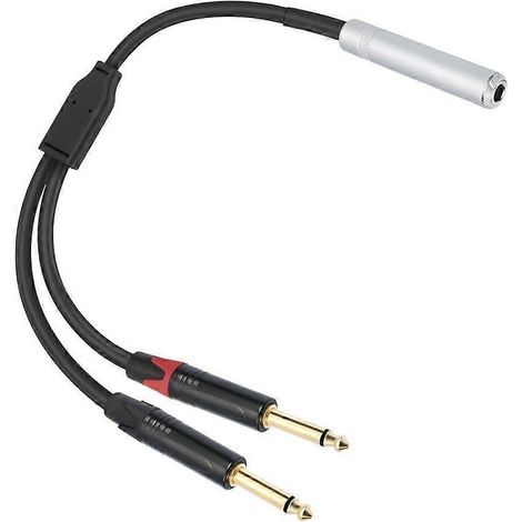 Adaptateur répartiteur stéréo en Y, prise femelle stéréo 6,35 mm vers prise mâle 6,35 mm pour haut-parleur