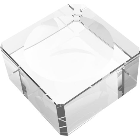 Base cuadrada de cristal de 4x4x2 cm con forma de bola, fabricada en cristal transparente estable. Soporte decorativo para escritorio. (1/5)