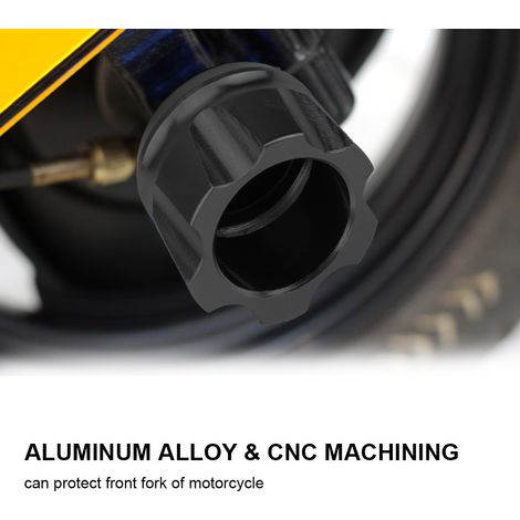 Lot de 2 Protège-cylindres CNC en Alliage d'Aluminium pour Fourche Avant Moto, Anti-Collision, Noir (1/3)