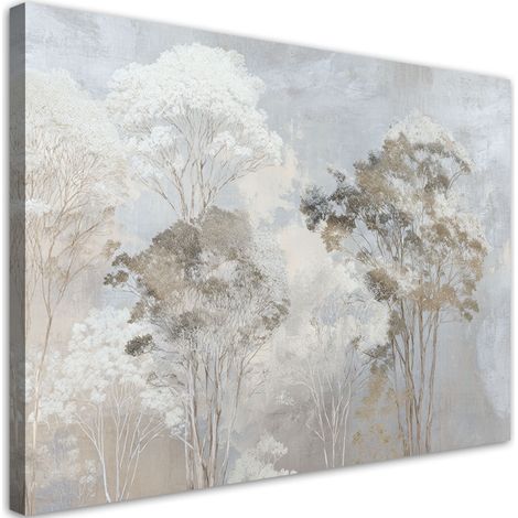 Stampe su Tela, Un paesaggio boschivo dai delicati colori pastello. - 60x40 (1/2)
