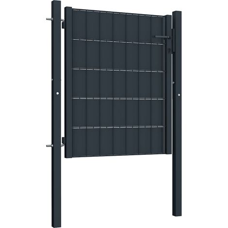 Maison Exclusive - Gartentor aus PVC und Stahl 100 x 81 cm Anthra (1/4)