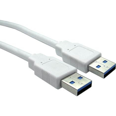 Câble USB RS PRO, USB A vers USB A, Blanc, 800mm ( Prix pour 1 )