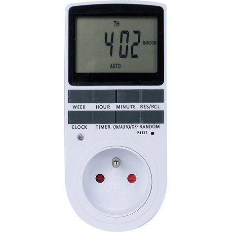 Programmateur Prise Électrique et Digitale, Minuterie Prise Numérique Programmes Journaliers Hebdomadaires avec Mode Anti-vol et Grand LCD écran, Économiser Électricité (Un Paquet) (1/5)