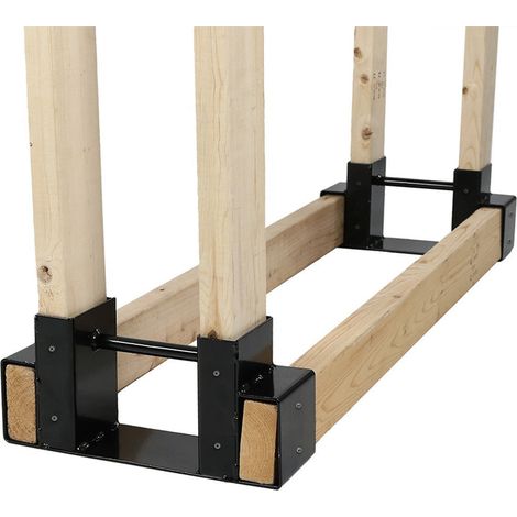 Râtelier à bûches simple, râtelier à bûches robuste, râtelier à bûches intérieur et extérieur, étagère de rangement pour bois, étagère de rangement, râtelier mobile (1/5)