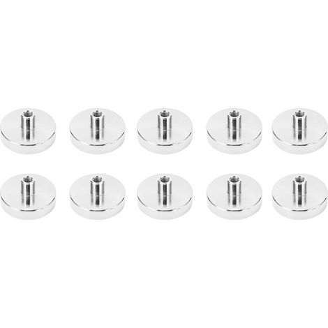 10 Stück Magnethaken mit NdFeB-Edelstahlbasis, leicht, rund, 80 kg (176,4 lb) starker Magnet (1/5)