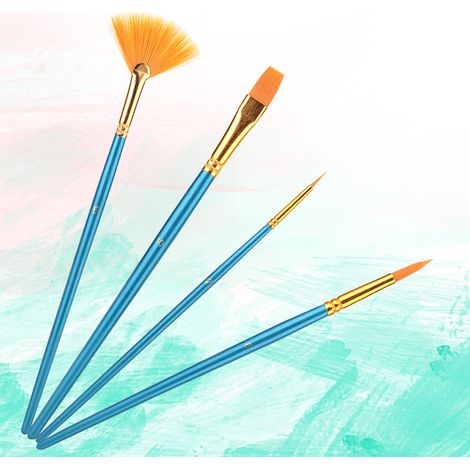 Ensemble de 4 Pinceaux en Nylon pour Aquarelle, Détails et Peinture Artistique (1/5)