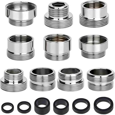 10 x Adaptateur de robinet de cuisine, Aérateur, Adaptateur de tuyau pour robinet de cuisine, Adaptateur de robinet de lave-vaisselle pour Aeradu, Cuivre, poli (1/5)