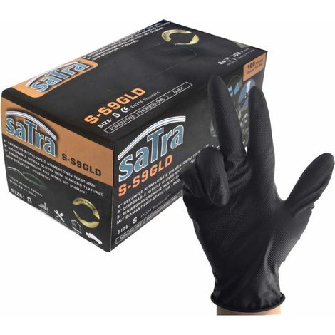 Gants en nitrile Satra noirs taille L 100 pièces.