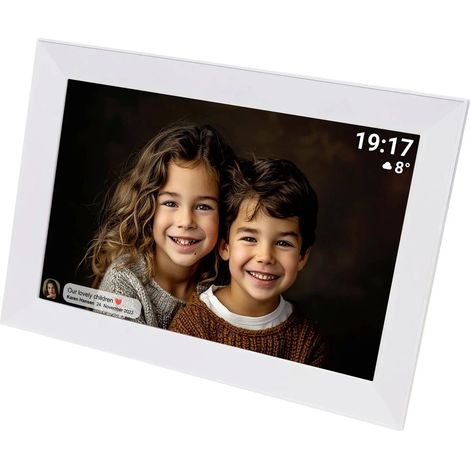 [NEUWERTIG] B-Ware Denver Digitaler Wi Fi Bilderrahmen Fotorahmen Frameo Weiß 16 Gb Touch Wlan 10,1