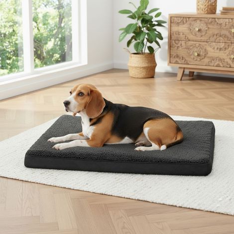 belviona Hundematratze, weiche & stabile Liegematte mit waschbarem Bezug, 91x69x8 cm, schwarz (1/5)