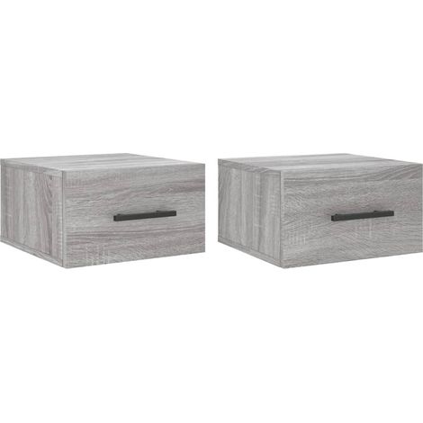 Maison Exclusive - Wand-Nachttische 2 Stk. Grau Sonoma 35x35x20 c