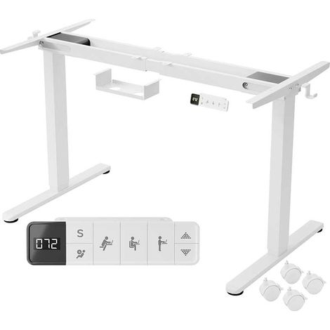AREBOS Schreibtischgestell Elektrisch Höhenverstellbar 2 Motoren LCD Memory-Funktion Kollisionsschutz bis 120kg (1/5)