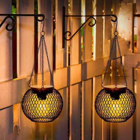 lampes solaires d'extérieur suspension en étanche IP44 lanterne tungstène et treillis métallique cadeau idéal Métal (1/5)