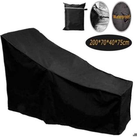 Housse De Chaise Longue - Tissu Oxford 420D Impermeable - Protection Antivent Pour Jardin Terrasse - 200 x 70 x 40 x 75 cm - 1 Piece (1/4)