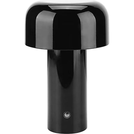 Lampe Champignon LED Noire Sans Fil Rechargeable Tactile 3 Niveaux Bureau Chambre (1/5)