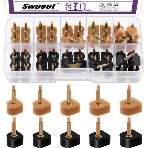 30pairs 5 tailles de femmes talons hauts conseils de remplacement aiguilles, U talon chapeau de protection réduction du bruit anti - dérapant talon chapeau pour les occasions formelles (1/5)