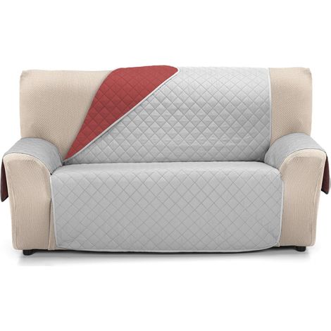 Couvre-canapé matelassé réversible 2 Places Rouge Gris (1/5)