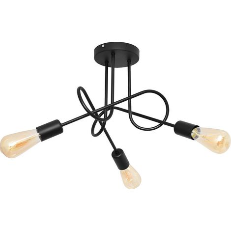 Helam OXFORD Plafonnier Semi-Encastré Multi Bras Noir 50cm (1/5)