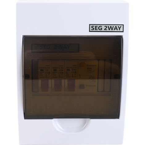 Scatola portafusibili a 2 vie 40A 30mA RCD + 2 MCB per alimentazione elettrica, garage, edificio residenziale, quadro di distribuzione (1/5)