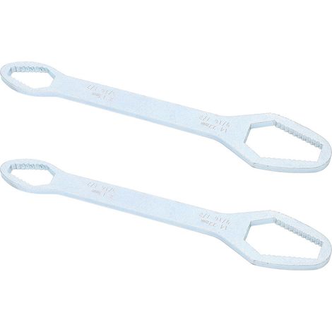 Kit de 2 clés multifonctionnelles autoserrantes à double extrémité de 8 à 22 mm pour réparation, plaquées argent. (1/5)