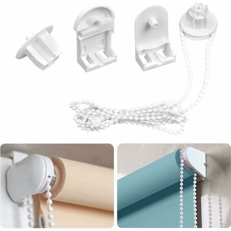 Fixations pour stores enrouleurs 25 mm – Kit de réparation avec supports et chaîne à billes 2m – Matériau plastique durable (1/5)