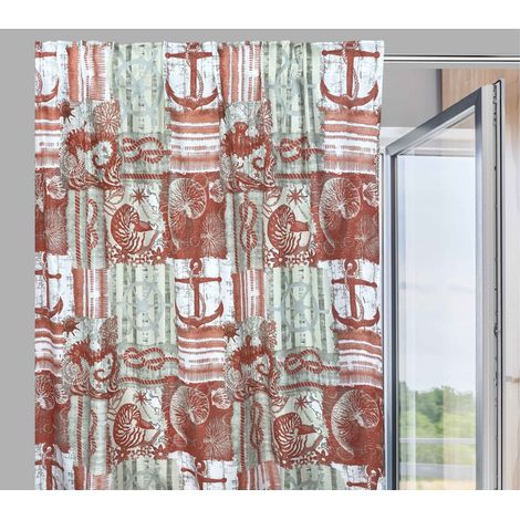 TENDA INGRID in stile marino CORALLO ROSSO cm. 175x290 MADE IN ITALY (1/5)