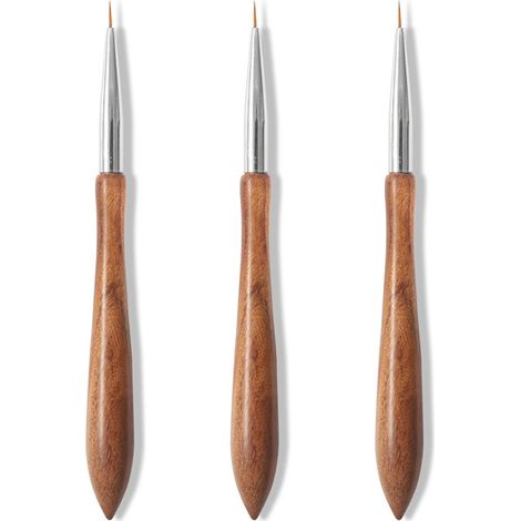 Brush À Ongles - Manche En Bois De Santal - Poils Précis Pour Dessin Fin Sur Ongle - 1 Pièce (1/5)