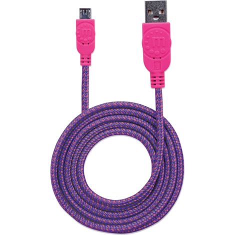 MANHATTAN Cavo Micro USB Guaina Intrecciata USB/MicroUsb 1.8m Viola/Fucsia (1/5)