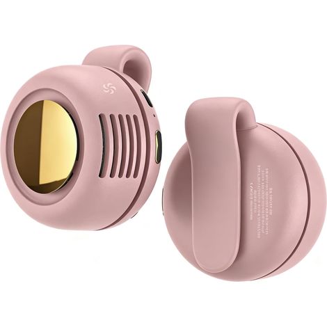 Mini ventilateur silencieux sans pales portable avec clip de taille, ventilateur mains libres rechargeable avec 3 vitesses pour voyage, bureau, chemise, cadeau d'été pour les amateurs de plein (1/5)