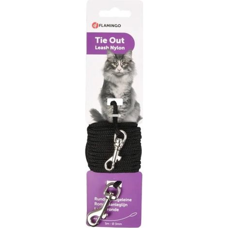 Laisse cordon d'attache  ø 3 mm  x 5 mètres pour chat - Flamingo (1/5)