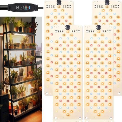 Lampe LED pour plantes à spectre complet, lumière pour plantes pour le démarrage des graines, 315 LED, lumière de croissance pour plantes d'intérieur, lumière de croissance avec minuterie 3/9/12H, 10 (1/5)