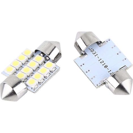 Stück weiße 12V 12SMD 31mm LED-Lampen für Autoinnenbeleuchtung, Tür- und Leselampen