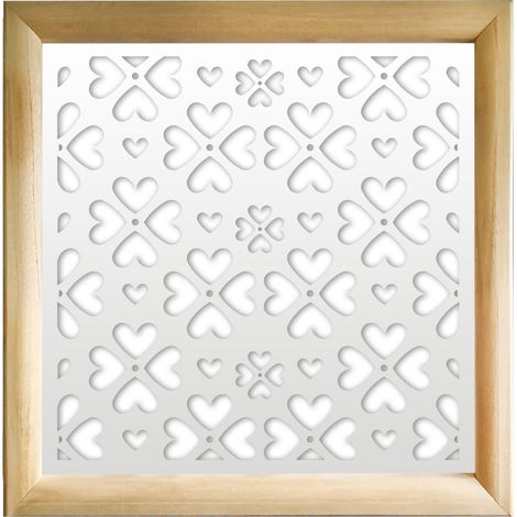 LOVE ME - Modules décoratifs en bois et PVC - Couleur : blanc - Dimension : 48x48 cm