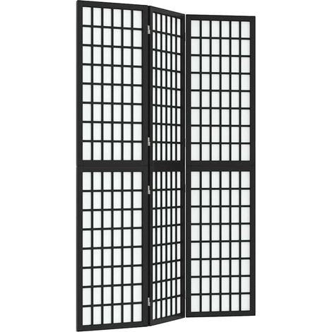 Paravent Cloison de séparation pliable 3 panneaux, Pour Jardin, Balcon, Terrasse 120x170 cm Noir OIB6233E (1/5)